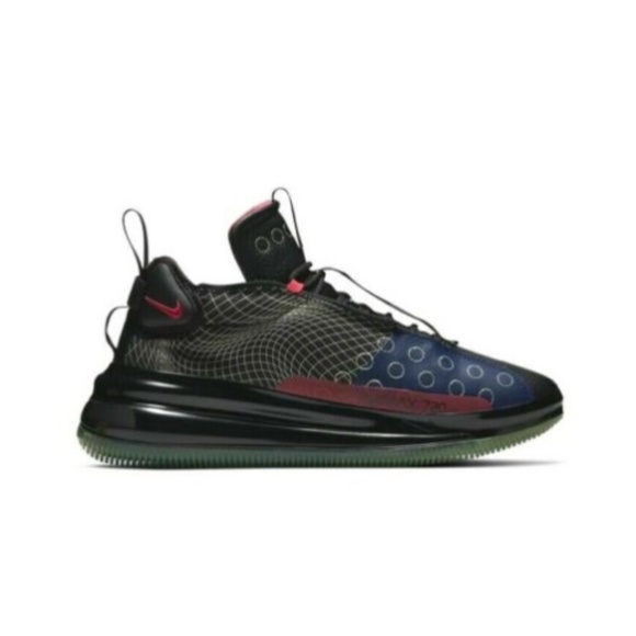 Nike AIR MAX 720 WAVES Blue Void Red Mens Sneakers - Picture 8 of 11